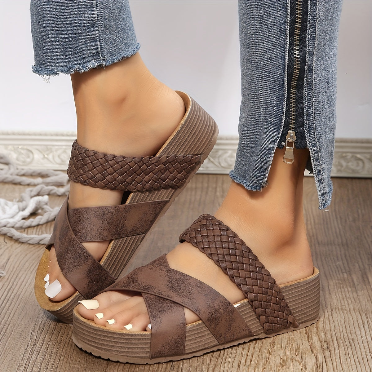 Modische und stützende orthopädische Wintersandalen